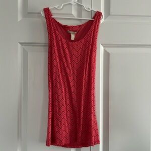 Coral Banana Republic extra small XS tank blouse Chevron pattern